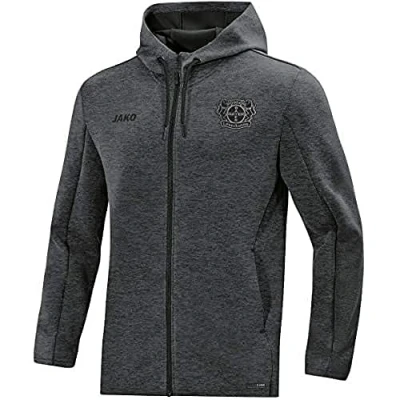 Abbildung von Jako Damen Bayer 04 Leverkusen Kapuzenjacke Premium Basics, (Saison 19/20), anthrazit meliert, 34, BA6829I