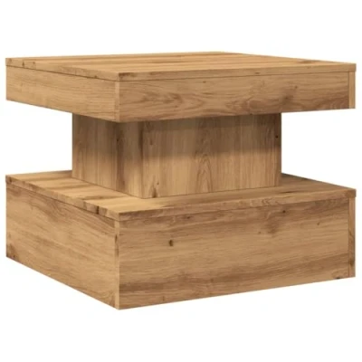 Abbildung von vidaXL Couchtisch mit LED Leuchten Artisan Eiche 50x50x40 cm (1 St)