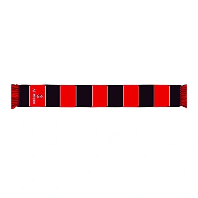 Abbildung von AC Milan Offizieller Schal, gestreiftes Grafik mit gesticktem Logo, Schlauchverarbeitung, Acryl, Rot, Schwarz, Einheitsgröße