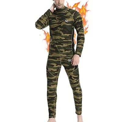 Abbildung von MEETWEE Herren Thermounterwäsche Funktionsunterwäsche Base Layer Set, Tarnung, XXL EU