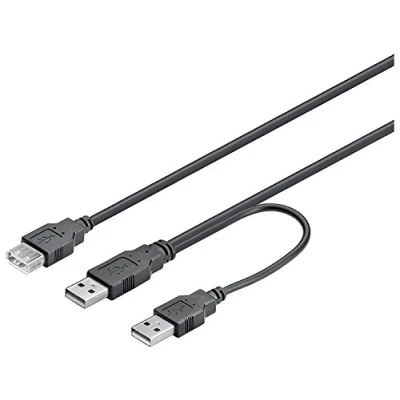 Abbildung von Wentronic USB Kabel (2X A Stecker auf Buchse) 0,3m
