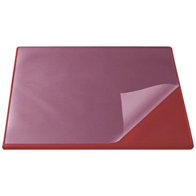 Abbildung von Läufer 44624 Durella Flexoplan Schreibtischunterlage mit Kantenschutz und transparenter Auflage, 52 x 65 cm, rutschfeste Schreibunterlage, rot