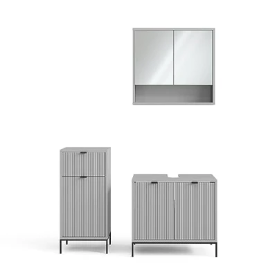 Abbildung von Vicco Badmöbel Set Eliza, Grau, 3 Teile
