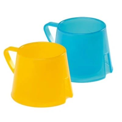 Abbildung von Steady Cup stapelbare Trinklerntasse Trinklernbecher mit breitem Boden (2er Set) blau/gelb 2 St
