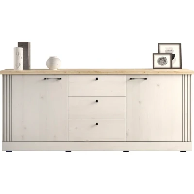 Abbildung von Home affaire Sideboard &quot;Country Breite 211 cm, Kommode 2 Türen u. 3 Schubkästen, Anrichte&quot;, im Landhausstil, viel Stauraum, mit Metallgriffe, MDF Rahmen
