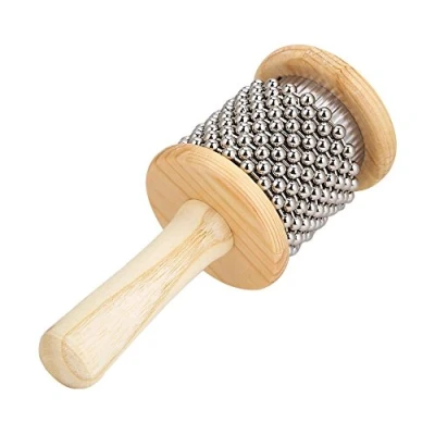 Abbildung von Kinder Holz Cabasa Handshaker Percussion Musikinstrument Lernspielzeug Geschenk