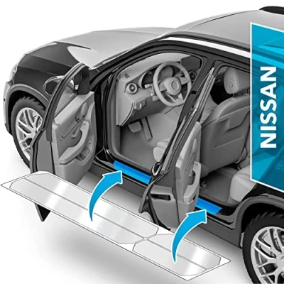 Abbildung von uProtect Auto Einstiegsleisten Schutz für Nissan Townstar I 2022 2025 Schutzfolie Autotür Zubehör Zierleisten Lackschutzfolie Transparent