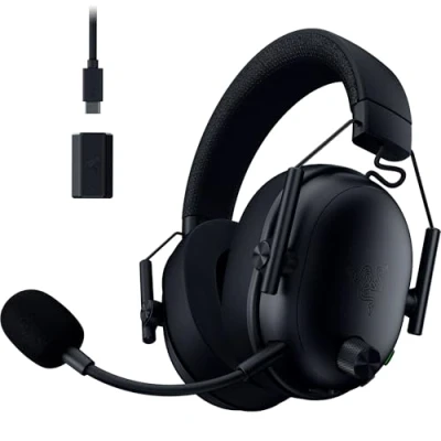 Abbildung von Razer BlackShark V3 Kabelloses E Sport Headset Triforce 50mm Treiber Abnehmbares Breitband Mikrofon THX Spatial Audio Wireless 2,4Ghz &amp; Bluetooth FPS Profile PC/Mac Schwarz