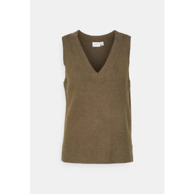 Abbildung von VILA Viril Vneck Top, Damen, Größe: XL, Mottled brown