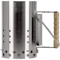 Abbildung von Petromax Anzündkamin XL Schnelles Durchglühen von Grillkohle Briketts, Optimale Luftzufuhr 6.5L Kapazität, Edelstahl, Holzgriff Hitzeschutzschild
