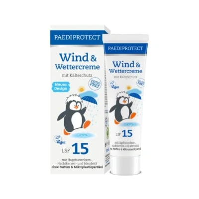 Abbildung von PAEDIPROTECT Wind &amp; Wettercreme für Babys 30 ml, Pflegelotion Kinder Erwachsene mit LSF 15, Hagebutte zum Schutz vor Kälte, Wind, Nässe, Wundschutzcreme zur Beruhigung gereizter Hautstellen