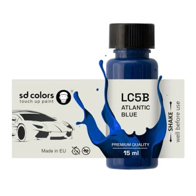 Abbildung von SD COLORS Atlantic Blue LC5B Lackreparaturfarbe, 15 ML, mit Pinsel, Farbcode Atlantikblau