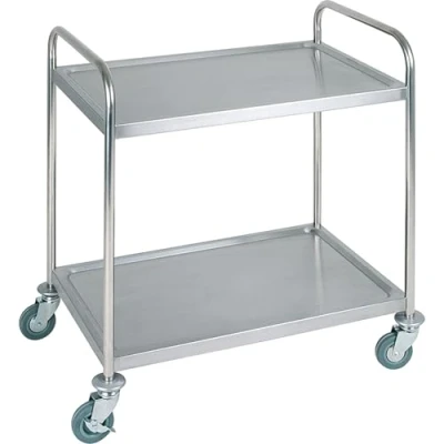 Abbildung von APS Servierwagen, Transportwagen, Servierwagen mit Zwei Böden, B x T H: 91 59 93 cm, Abstand zwischen den Borden ca. 56 4 Lenkrollen, Davon 2 feststellbar, Trolley Tragfähigkeit 80 kg