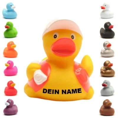 Abbildung von Badeente personalisierbar (Bauarbeiter Ente)