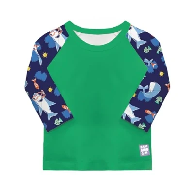 Abbildung von Bambino Mio Unisex Baby Swim Rash Top and Toddler Down Alternative Jacket, Ocean Explorers, 6 Months