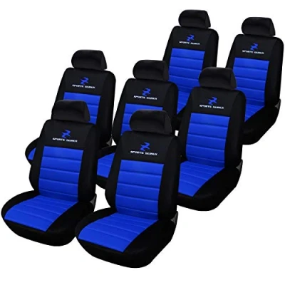 Abbildung von eSituro SCSC0076 7er Einzelsitzbezug universal Sitzbezüge für Auto Schonbezug Schoner Dicke gepolstert blau