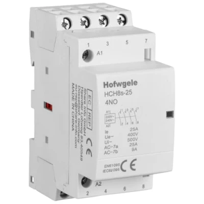 Abbildung von Hofwgele HCH8s 25 Modular Contactor 230V 4NO 4Pole Household 25A 50/60Hz Din Rail Mounted AC for Smart Home House Hotel