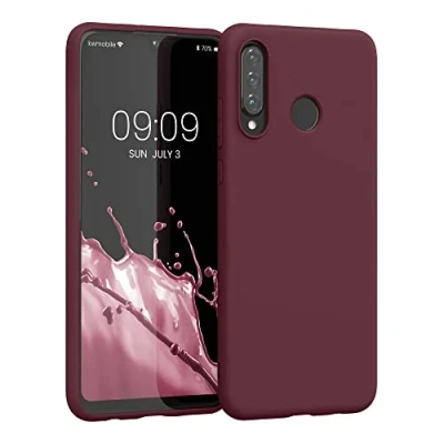Abbildung von kwmobile Hülle kompatibel mit Huawei P30 Lite weiches TPU Silikon Case Cover geeignet für kabelloses Laden Tawny Red