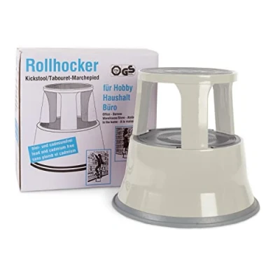 Abbildung von Rollhocker Elefantenfuß Stahl TÜV + GS geprüft Lichtgrau