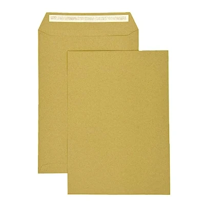 Abbildung von PAKNOR® 50x Braun Versandtaschen DIN C4 229x 324 mm 90g Briefumschläge ohne Fenster gerade Klappe Haftklebung Großbrief a4 Briefkuverts Geschäfts Umschläge