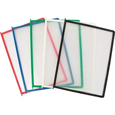 Abbildung von Leviatan 10 Stück Sichttafelsystem, Sichttafel, Präsentationsfolien A4, Abklappbare Folie, Robuste Rahmenkonstruktion, Rahmen in 5 Farben, Für Büro, Produktion &amp; Supermarkt, Mehrfarbig