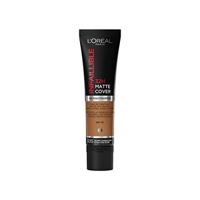 Abbildung von L&#039;Oréal Paris Infaillible 32H Matte Cover, Make Up vom Finish Vollständige Abdeckung auf der Haut, 335 Warm Undertone, 30 ml