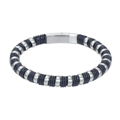 Abbildung von iXXXi Men Lederarmband Logan mattes Silber 20cm