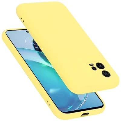 Abbildung von Cadorabo Hülle kompatibel mit Motorola Moto G72 Silikon Handyhülle für Case aus flüssigem Kratzfeste und stoßfeste dünne TPU Schutzhülle Liquid GELB