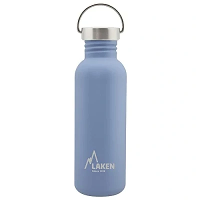 Abbildung von Laken Basic Edelstahlflasche, Trinkflasche Weite Öffnung mit Edelstah Schraubverschluss, BPA frei 0,75L, Blau