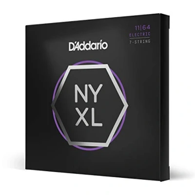 Abbildung von D&#039;Addario E Gitarren Saiten Gitarrensaiten Gitarre Premium für 7 saitige DER BELIEBTESTEN SAITENMARKE NYXL1164 &quot;New York&quot; Stahl Medium (11 64)