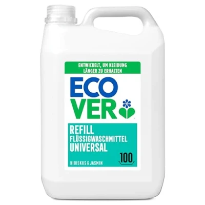 Abbildung von Ecover Waschmittel Universal Hibiskus &amp; Jasmin (5L/100 Waschladungen), Flüssigwaschmittel mit pflanzenbasierten Inhaltsstoffen, pflegendes Vollwaschmittel für Erhalt und Schutz der Kleidung