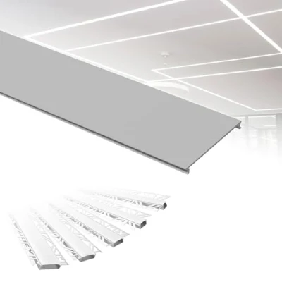 Abbildung von HEXIM LED Trockenbauprofil Alu Unterputzprofil Profil (Montageprofil passend für ALED 4) Trockenbauleiste Einbauprofil Schiene Decke Wand Trockenbauschiene