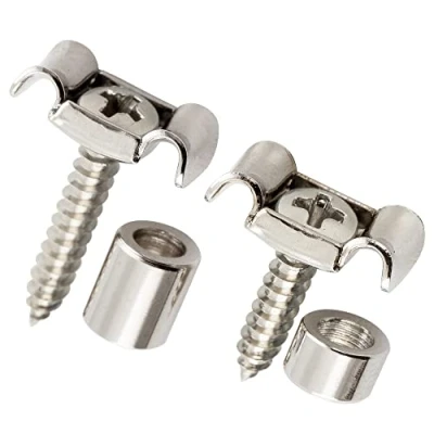Abbildung von Musiclily Pro Stahl Vintage Butterfly Form Saitenniederhalter String Trees Guides für E Gitarre, Nickel (2er Set)