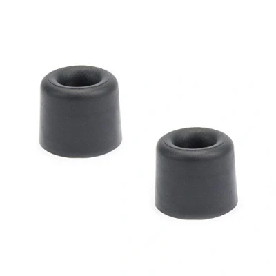 Abbildung von sossai® 2 x Türstopper NTS Modell: Anke Höhe: 24mm Ø: 30mm Farbe: schwarz Zum Schrauben (Inkl. Befestigungsmaterial) Bodenmontage