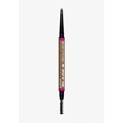Abbildung von NYX Professional Makeup Augenbrauenstift, Mit zweiseitiger Spitze zum Definieren der Augenbrauen, Bis zu 16h wischfest und farbecht, Vegane Formel, Blade &amp; Shade Nano, Farbton: Taupe
