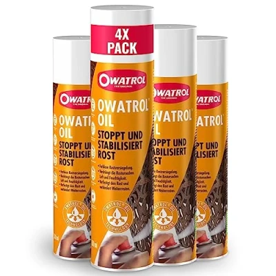 Abbildung von OWATROL® Rostschutz Spray 4 x [ 300ml ] Für Metalle, Kunststoff, Glas, Holz, Farben &amp; Lacke Grundierung Autolack Rostumwandler Auto Korrosionsschutz Haftgrund