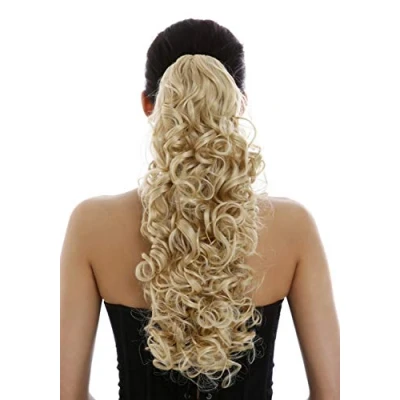 Abbildung von WIG ME UP N310 202 Voluminös wallendes Haarteil Zopf Pferdeschwanz lockig sehr lang ca. 60 cm Hellblond Lichtblond