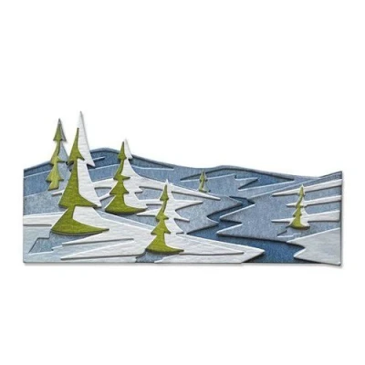 Abbildung von Sizzix 664971 Thinlits Stanzschablonen Snowscape Colorize von Tim Holtz, 6er Pack