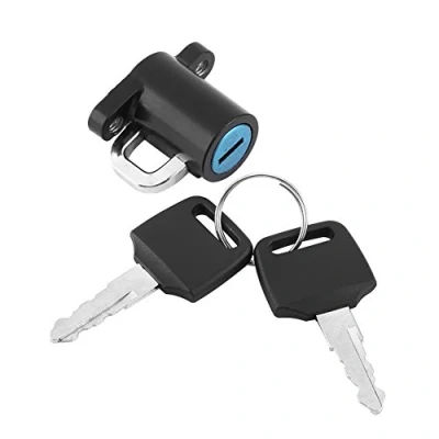 Abbildung von Keenso Motorrad Helmschloss, Universal M6 Diebstahlsicherung Helmschloss Haken mit 2 Tasten für Motorräder, Roller