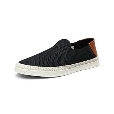 Abbildung von Bruno Marc Herren Espadrilles Mokassins Atmungsaktiv Flache Slipper Slip on Loafer Weich Comfort Klassische Schuhe SCHWARZ SBFS2301M E Größe 47 (EUR)