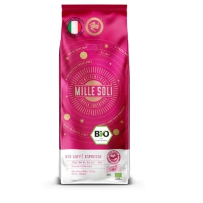 Abbildung von MilleSoli Bio Caffè Espresso Bohnen 250g 100% geröstet In Sizilien Jahrhundertaltes Röstverfahren Handarbeit Premium Espressobohnen für Vollautomat und Siebträger