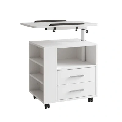 Abbildung von Vicco Nachttisch Bora, Weiß, 90 x 40 cm mit 2 Schubladen
