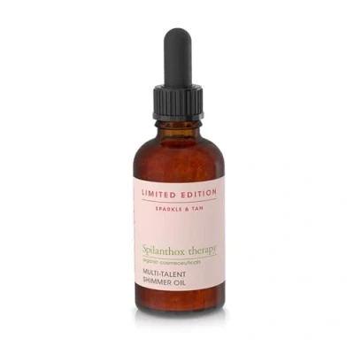 Abbildung von Spilanthox therapy Multi Talent Shimmer Oil Körperöl für Mega Glow &amp; Sofortige Bräune Spilanthol, Hyaluronsäure Vanilleduft Anti Aging Gesichtsöl vegane Naturkosmetik 50ml