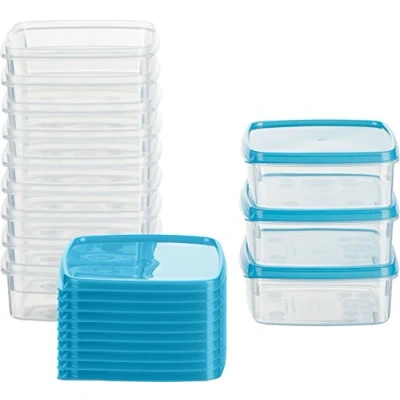 Abbildung von MiraHome Gefrierdosen 12x0,3L rechteckig blau Vorratsdosen mit Deckel luftdicht Transparente Frischhaltedosen Aufbewahrungsbox Küche für Mealprep &amp; Organisation Austrian Quality