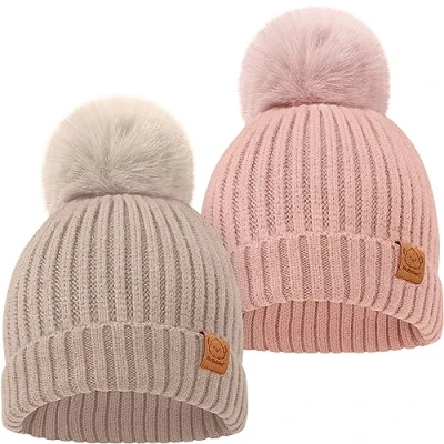 Abbildung von KeaBabies 2 Pack Baby Mütze Mädchen, Jungen Süß Neugeborene Babymütze, Weich und Komfortabel Beanie Kinder, Jungen, Wintermütze Baby, Kinder Herbst, Kindermütze (Fawn)