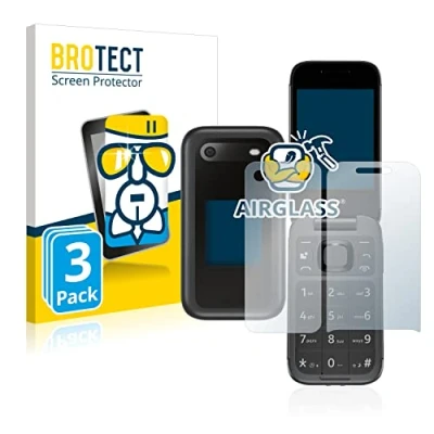 Abbildung von BROTECT Schutzglas für Nokia 2660 Flip (Display+Rückseite) (3 Stück) Schutzfolie Panzer Folie Glas [Extrem Kratzfest 9H, Anti Fingerprint,