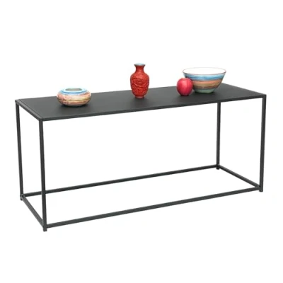 Abbildung von DanDiBo Couchtisch Schwarz Metall Eckig 110x50x40 cm Beistelltisch Wohnzimmer 96470 Tisch Sofatisch Wohnzimmertisch Modern
