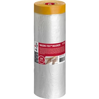 Abbildung von Kip Tape 288 13 Washi Tec Masker Abdeckfolie mit Klebestreifen aus Papier zum Streichen &amp; Lackieren 1400mm x 33m