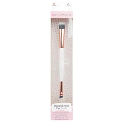 Abbildung von Brushworks Doppelendiger Augenpinsel, Weiß/Gold, 100 g