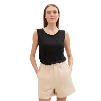 Abbildung von TOM TAILOR Damen Basic Top, 14482 Deep Black, XXS